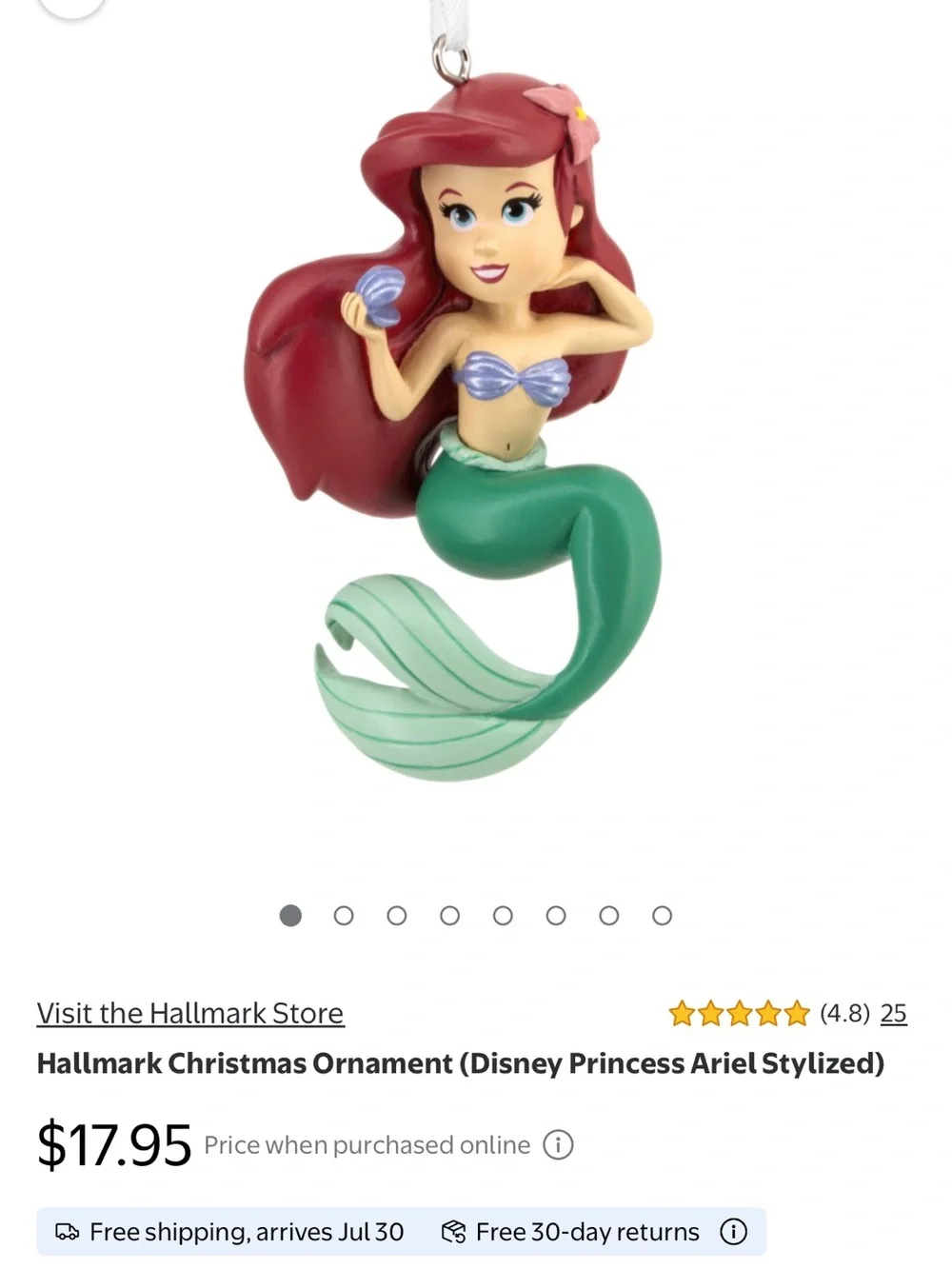 Hallmark Ariel Ornament -
